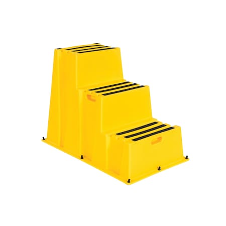 Vestil 3 Steps, 30.5 Overall Height, Polyethylene, Yellow SPN-3-YL
